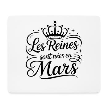Les Reines sont nées en mars Anniversaire - Tapis de souris (format paysage) - blanc - Devant