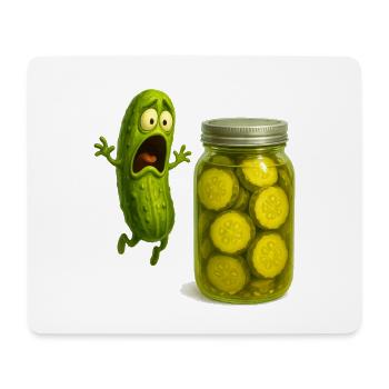 Scared Pickle and Humorous Jar - Mouse Pad (horizontal) - white - Front
