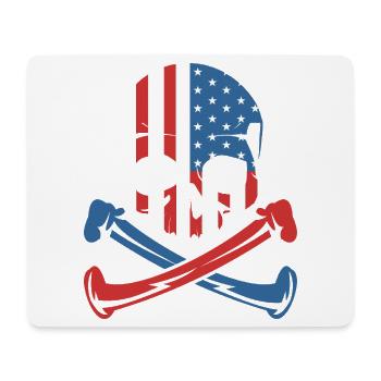 American Flag Skull Shirt - Mouse Pad (horizontal) - white - Front