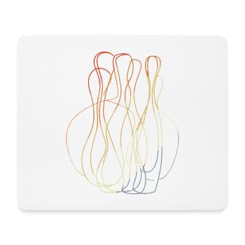 Bowling Pins Retro Look - Mousepad (Querformat) - Weiß - Vorne