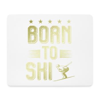 geboren zum ski - Mousepad (Querformat) - Weiß - Vorne