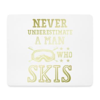 unterschätze nicht einen ski Mann - Mousepad (Querformat) - Weiß - Vorne