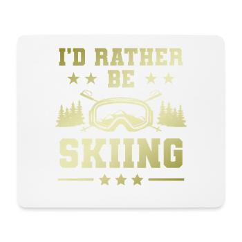ski skiing - Mousepad (Querformat) - Weiß - Vorne