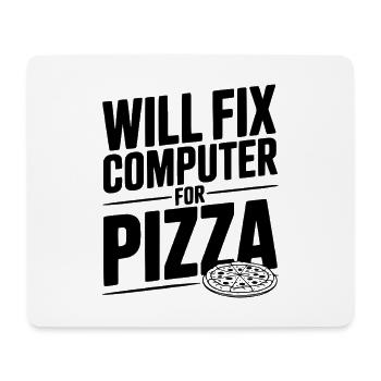 Wird den Computer für Pizza reparieren - Mousepad (Querformat) - Weiß - Vorne