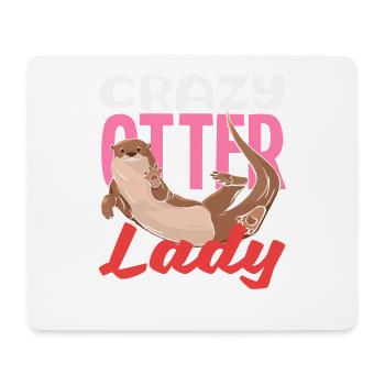 Verrückte Otterdame Seeotter Cartoon - Mousepad (Querformat) - Weiß - Vorne