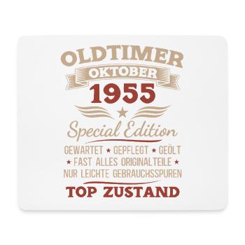 70. Geburtstag Geschenk Oldtimer Oktober 1955 - Mousepad (Querformat) - Weiß - Vorne