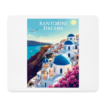 Santorini Träume - Mousepad (Querformat) - Weiß - Vorne