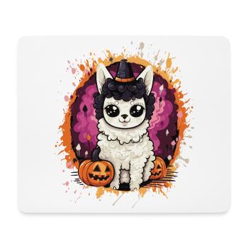 Lama Hexe im Halloween-Zauber - Mousepad (Querformat) - Weiß - Vorne