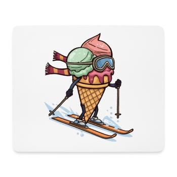 Eiscreme Skifahrer Abenteuer - Mousepad (Querformat) - Weiß - Vorne