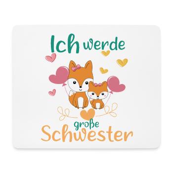 Bald Wieder Große Schwester 2026 Verkünden Füchse - Mousepad (Querformat) - Weiß - Vorne
