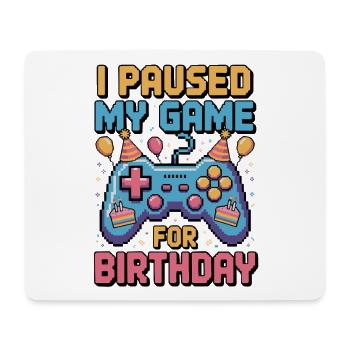 J’ai mis mon jeu en pause pour mon anniversaire - Tapis de souris (format paysage) - blanc - Devant