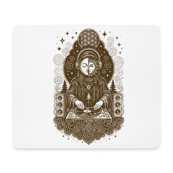 Mystischer DJ mit kosmischen Sacred Geometry Vibes - Mousepad (Querformat) - Weiß - Vorne