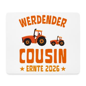Werdender Cousin Ernte 2026 Traktor - Mousepad (Querformat) - Weiß - Vorne