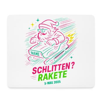 Neon Santa Claus Snowboard Rocket Santa - Mouse Pad (horizontal) - white - Front