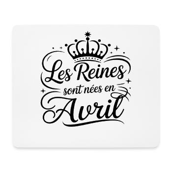 Les Reines sont nées en avril Anniversaire - Tapis de souris (format paysage) - blanc - Devant