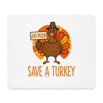 Sauver Une Dinde Manger Pizza Drôle Thanksgiving Hommes Wom - Tapis de souris (format paysage) - blanc - Devant