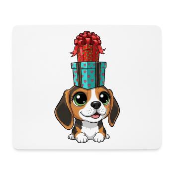 Lustiger Beagle Weihnachten Cartoon Artist Balance - Mousepad (Querformat) - Weiß - Vorne