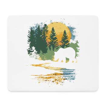 Retro Outdoor Wilderness Bärenbäume - Mousepad (Querformat) - Weiß - Vorne