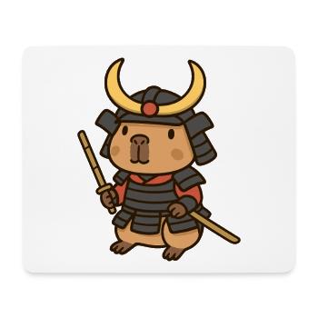 Samurai Capybara – Mutig & Gelassen ⚔️🦫 - Mousepad (Querformat) - Weiß - Vorne