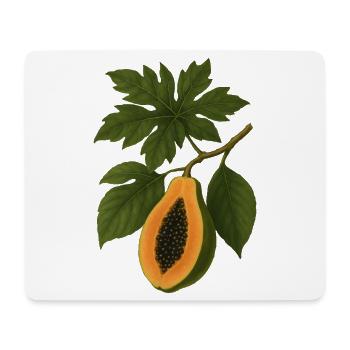 Vintage Botanische Papaya Frucht Illustration - Mousepad (Querformat) - Weiß - Vorne