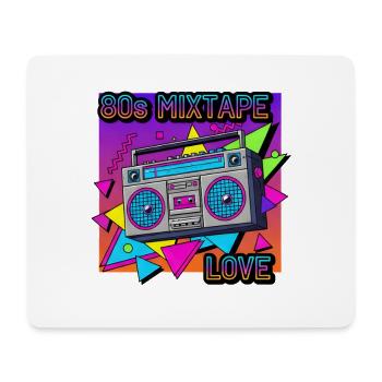 80s Mixband Boombox Neon Vibes - Mouse Pad (horizontal) - white - Front