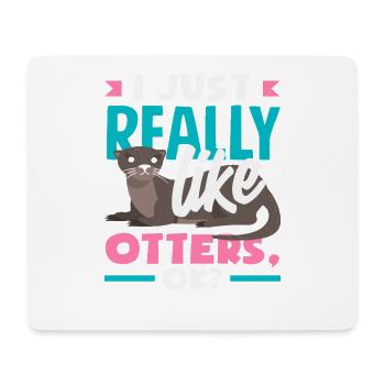 Realy Like Sea Otter Cartoon - Mousepad (Querformat) - Weiß - Vorne