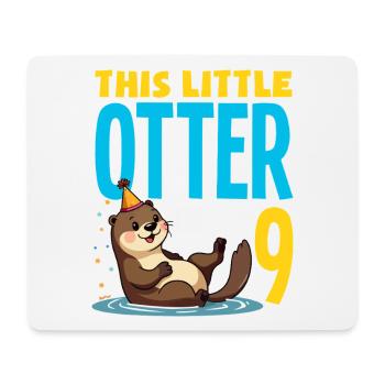 This Otter is 9 - Cute Birthday Motif - Mouse Pad (horizontal) - white - Front