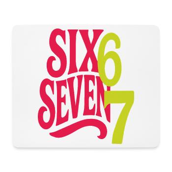 SIX SEVEN - 6 7 Pop Retro Typographic Design - Mouse Pad (horizontal) - white - Front