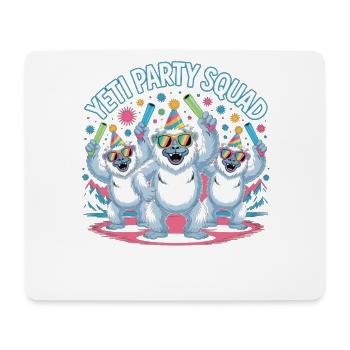 Yeti Party Squad – Lustiges Winter Partyshirt - Mousepad (Querformat) - Weiß - Vorne