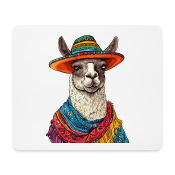 Lama - Mousepad (Querformat) - Weiß - Vorne