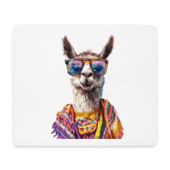lama - Tapis de souris (format paysage) - blanc - Devant