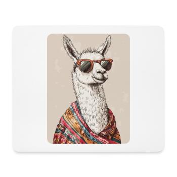 lama - Tapis de souris (format paysage) - blanc - Devant