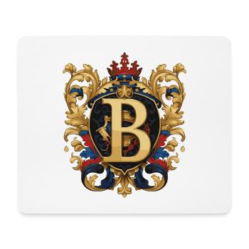 B Buchstabe Name Krone - Mousepad (Querformat) - Weiß - Vorne