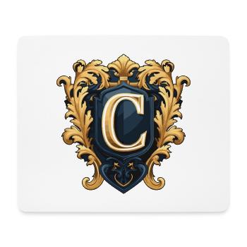 C Buchstabe Name Krone - Mousepad (Querformat) - Weiß - Vorne
