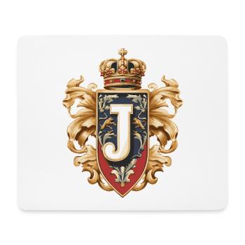 J Buchstabe Name Krone - Mousepad (Querformat) - Weiß - Vorne