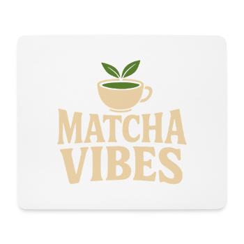 Matcha Vibes – Chemise d’amoureux du thé vert - Tapis de souris (format paysage) - blanc - Devant