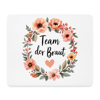 Équipe de la mariée – Chemise couronne florale - Tapis de souris (format paysage) - blanc - Devant