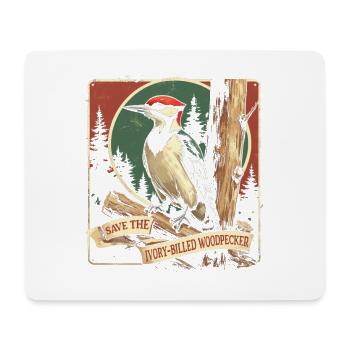 Elfenbein Specht Vogelbeobachter - Mousepad (Querformat) - Weiß - Vorne