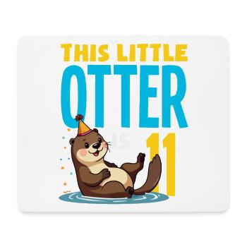 This Otter Is 11 - Cute Birthday Motif - Mouse Pad (horizontal) - white - Front