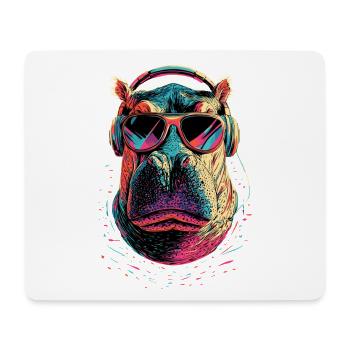 Nilpferd Flusspferd Mama Hippopotamus Cooles Hippo - Tapis de souris (format paysage) - blanc - Devant
