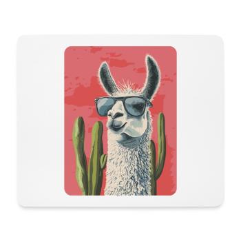 lama - Tapis de souris (format paysage) - blanc - Devant