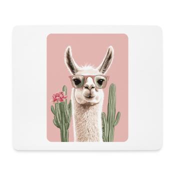 Lama - Mousepad (Querformat) - Weiß - Vorne