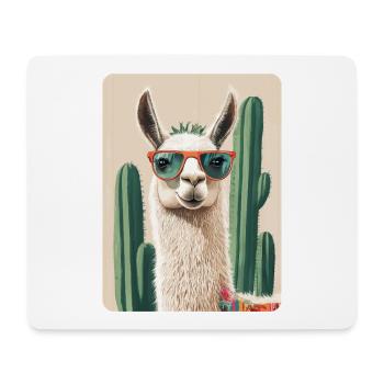 lama - Tapis de souris (format paysage) - blanc - Devant