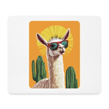 Lama - Mousepad (Querformat) - Weiß - Vorne