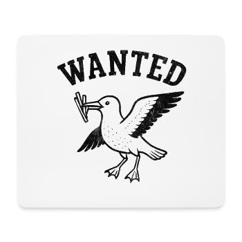 Drôle de mouette avec frites et recherché - Tapis de souris (format paysage) - blanc - Devant