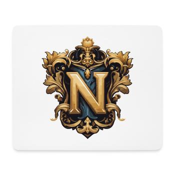 N Buchstabe Name Krone - Mousepad (Querformat) - Weiß - Vorne