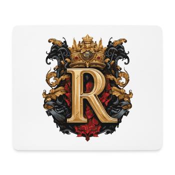 R Buchstabe Name Krone - Mousepad (Querformat) - Weiß - Vorne