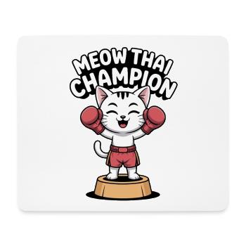 Meow Thai Champion - Mousepad (Querformat) - Weiß - Vorne