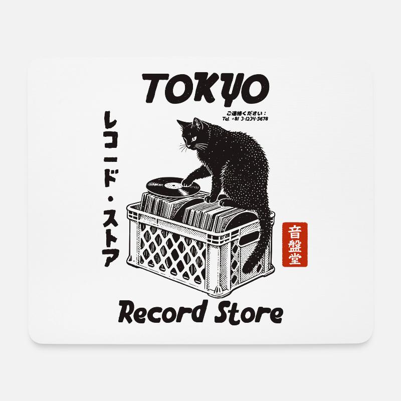 Tokyo Music Store Kätzchen - Mousepad (Querformat) - Weiß