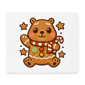 Capybara en pain d’épice sucré – Kawaii Christmas Design - Tapis de souris (format paysage) - blanc - Devant